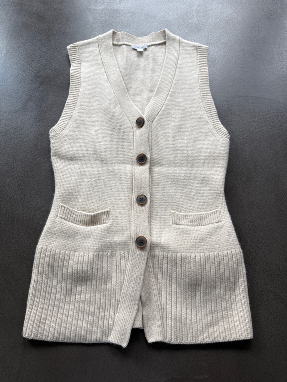 Pistola Cream Knit Button-Front Vest